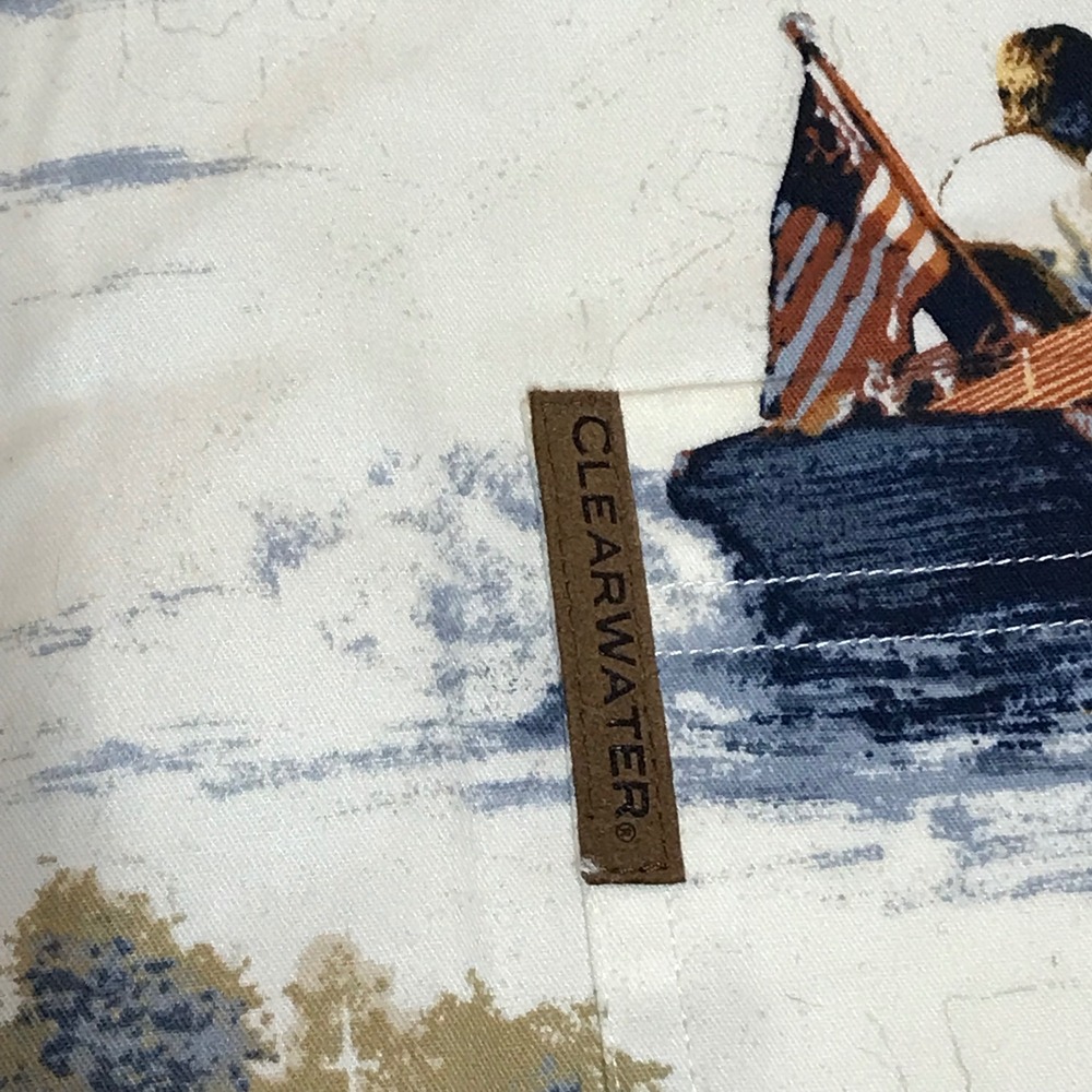 Clearwater Outfitters Mens XL White Wooden Boat Print Short Sleeve Button Down - Picture 10 of 12